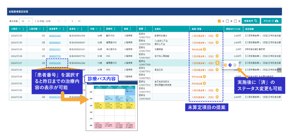 「MDV Act Link」算定支援のイメージ画像